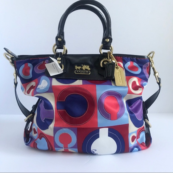 Coach Handbags - Coach Madison Art Vintage Satin Leather Tote Bag